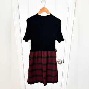 Calvin Klein Ribbed Plaid Dress Size Large